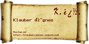 Klauber Ágnes névjegykártya