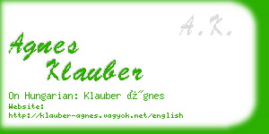 agnes klauber business card